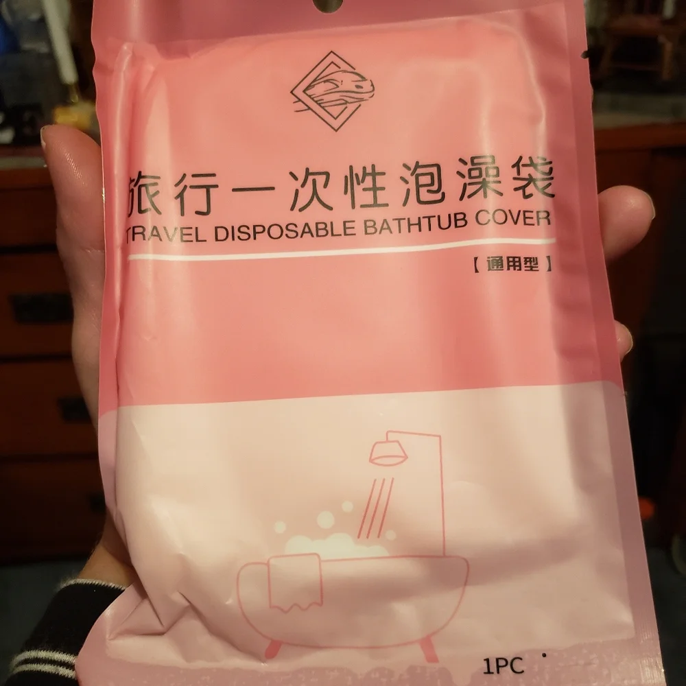 7 Pink Travel Disposable Bath Tub Covers